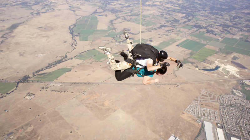 13,000 ft in the air with nothing but a hot veteran strapped to my back